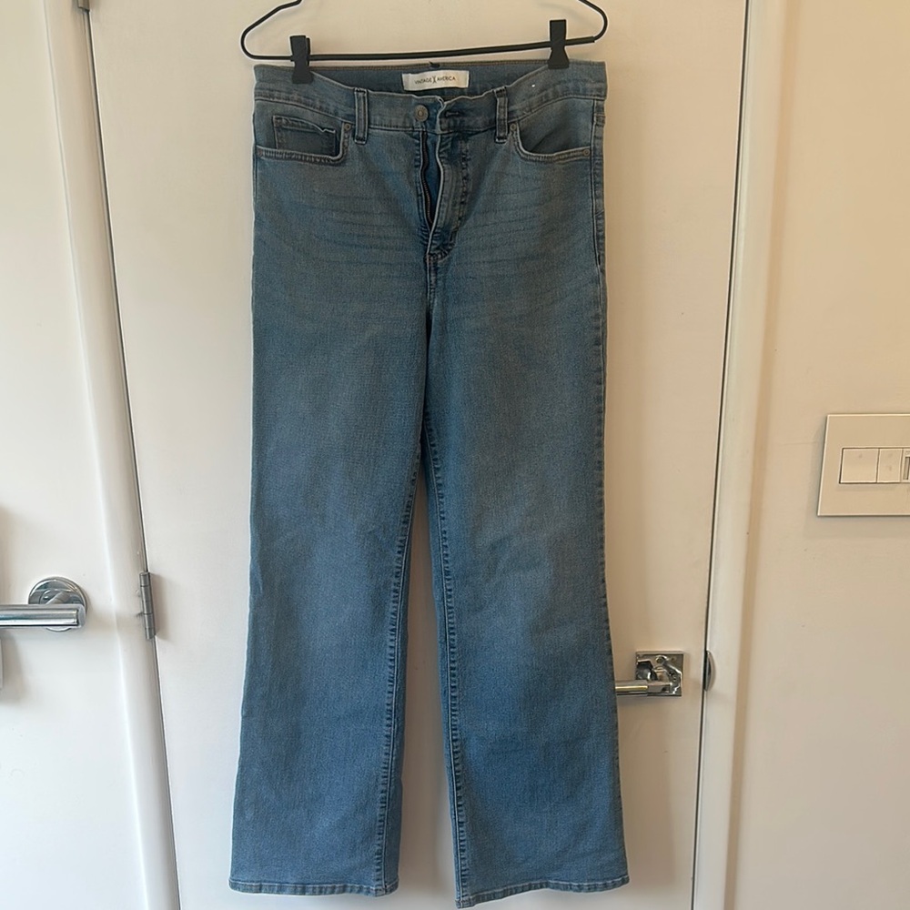 Vintage America Light Blue Wide-Leg Jeans